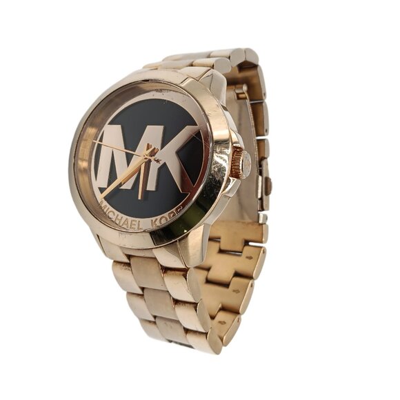 Michael Kors Men's Slim Runway Gold-Tone Stainless Steel Watch Working MK6255